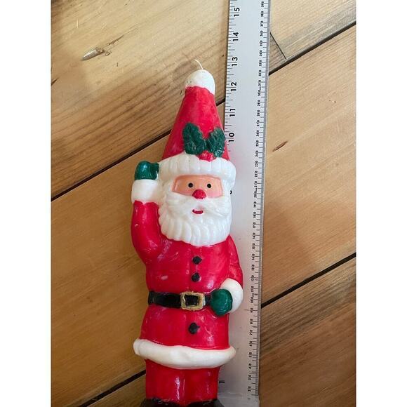 Vintage Christmas Santa Claus Wax Candle Figure. 12" TALL! Holiday Table Decor - Picture 7 of 7